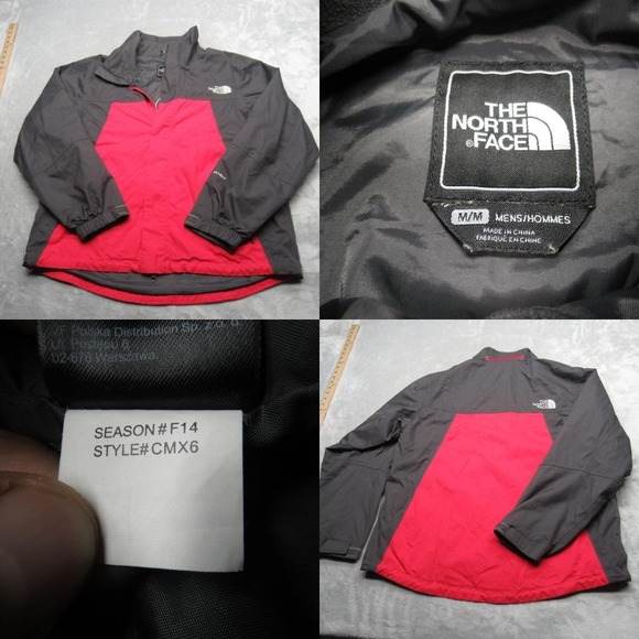 The North Face Jacket Mens Medium Red Colorblock Hyvent Full‎ Zip Triclimate - Picture 1 of 16